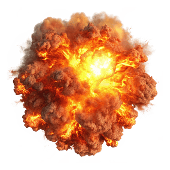 Dynamic Fire Blast with Explosive Flames png