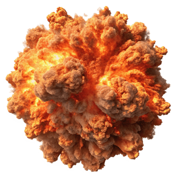 Explosive Fire Burst with Flames and Heat png