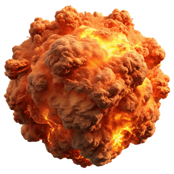 Powerful Fire Explosion with High Flames png