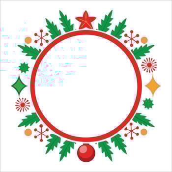 Christmas wreath frame vector