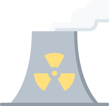 Nuclear power plant icon vector