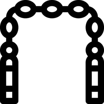 A black and white image of a chain link vector