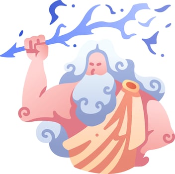 The god of the sea is holding a spear vector