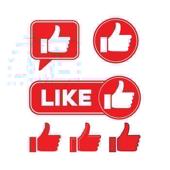 set icon social media pack, like, comment, share and subscribe vector