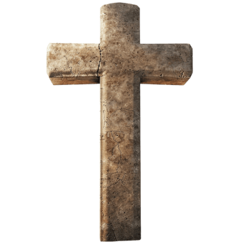 Weathered Stone Cross Isolated png