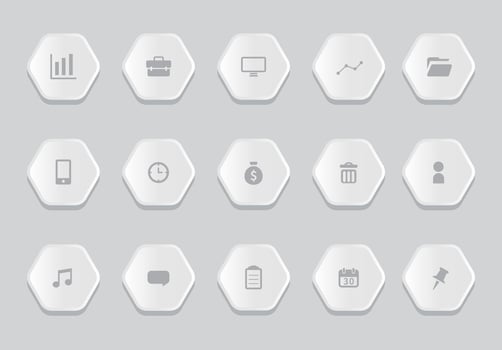 12 hexagonal infographics and business icons vector