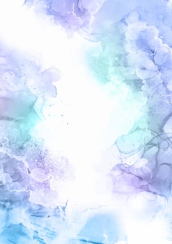 Hand painted purple and blue alcohol ink background vector