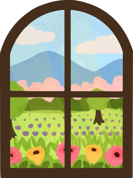 Beautiful Outside View from window meadow lanscape png