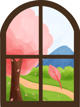 Outside spring View landscape from window png