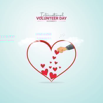 International Volunteer Day. Design for banner poster, 3D Illustration vector