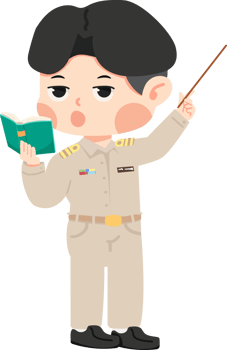 Thai teacher man in uniform character pose png