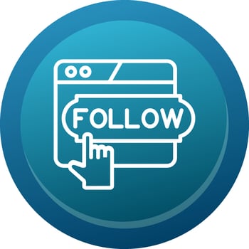 Do Follow Glyph Gradient Button Icon vector
