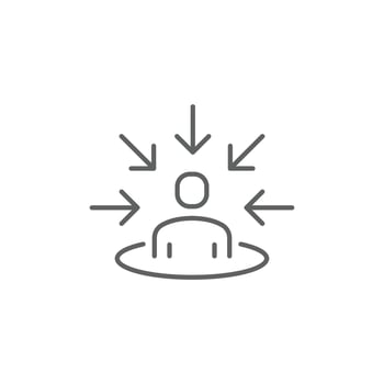 Target audience. Customer, client targeting. Consumer centricity. Aim people sign vector