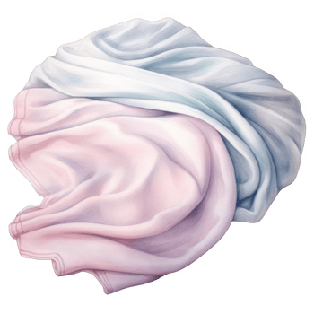 Watercolor Illustration of a Draped Pink and Blue Fabric png