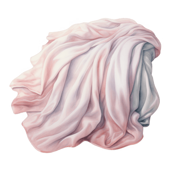 Watercolor Illustration of Draped Pink and Grey Fabric png