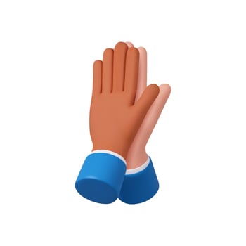 3d character hands prayer gesture. vector
