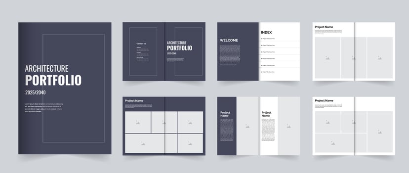 Professional Interior Portfolio template design or Architecture portfolio real estate portfolio vector
