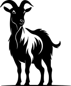Goat silhouette on white vector