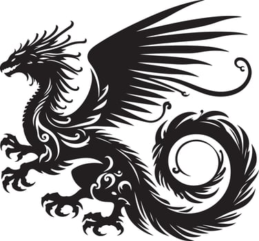 The Fir Bringer A Dragon's Wrath Silhouette Art vector