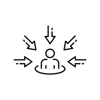 centric consumer icon in outline style eps10 vector