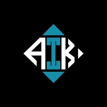 letter AIK square logo design illustration template. AIK rectangle diamond logo design. vector