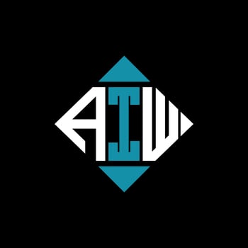 letter AIW square logo design illustration template. AIW rectangle diamond logo design. vector