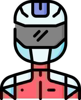 A cartoon man in a helmet with a red shirt vector