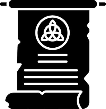 A scroll with a celtic symbol on it vector