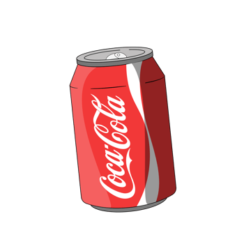 Red Cocacola soda can illustration png