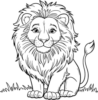 Minimalist Lion Silhouette Art Illustration with White Background vector