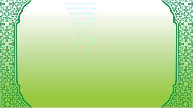 an islamic green border with a frame suitable for banner, wallpaper and another Islamic themes vector
