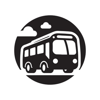 Shuttle Bus Silhouette Vectors for Modern Transportation Concepts