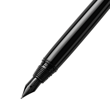Closeup of a black ink pen tip on a transparent background png