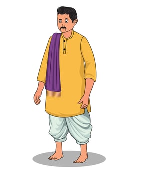 A village rich man cartoon character design vector