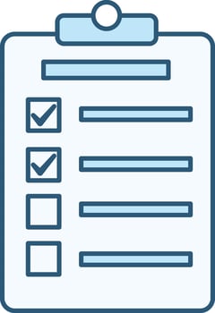 Colored Planning Icon. Questionnaire Icon with Task Items. Business and Teamwork Concept vector