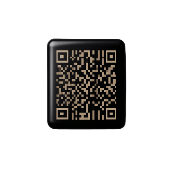 A black QR code on a white background on a transparent background png