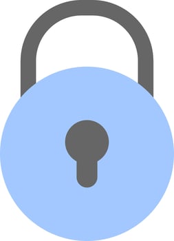 Simple blue padlock icon. Minimalist blue padlock icon. vector