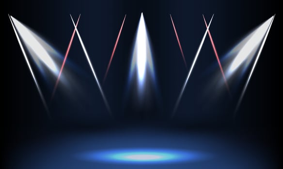 A stage with lights and a spotlight vector
