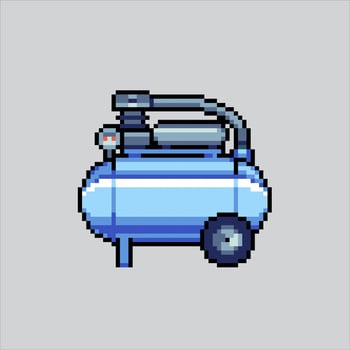 Air Compressor pixelated for the pixel art game and icon for website and game. old school retro. vector