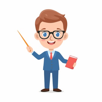 Teacher Cute Work Job Profession Professional Occupation Cartoon Character vector