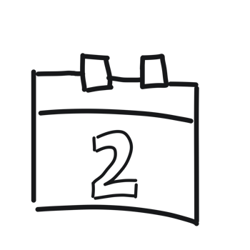 A black and white drawing of a calendar png