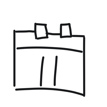 A black and white drawing of a box png