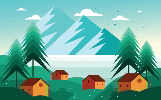 Village Near the Sea vector