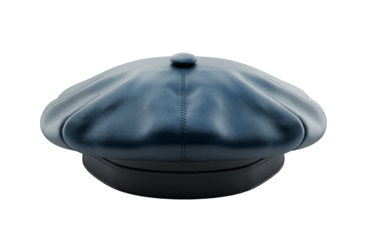 Blue Leather Newsboy Cap png