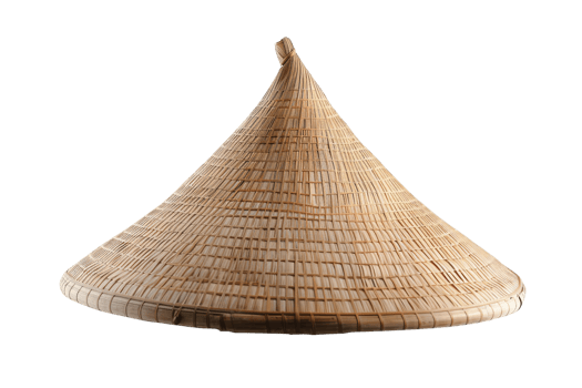 Traditional Asian Conical Straw Hat Isolated png