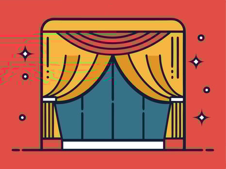 A stage of Cartoon curtain for Kids vector