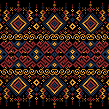Ikat embroidery Ethnic oriental Pixel vector
