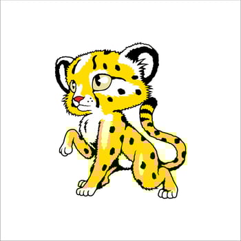 Leopard cubs are watching their prey vector