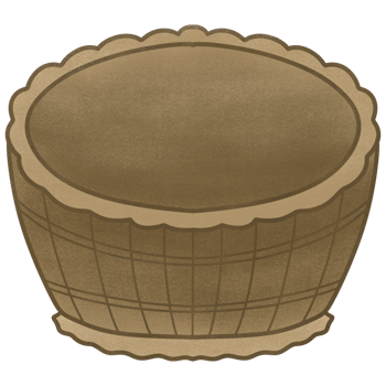 Basket illustration, simple shapes style. png