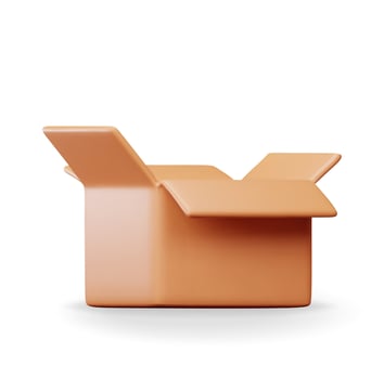 3D carton packaging box isolated on white. Render cardboard package with cover. Postal pack. vector